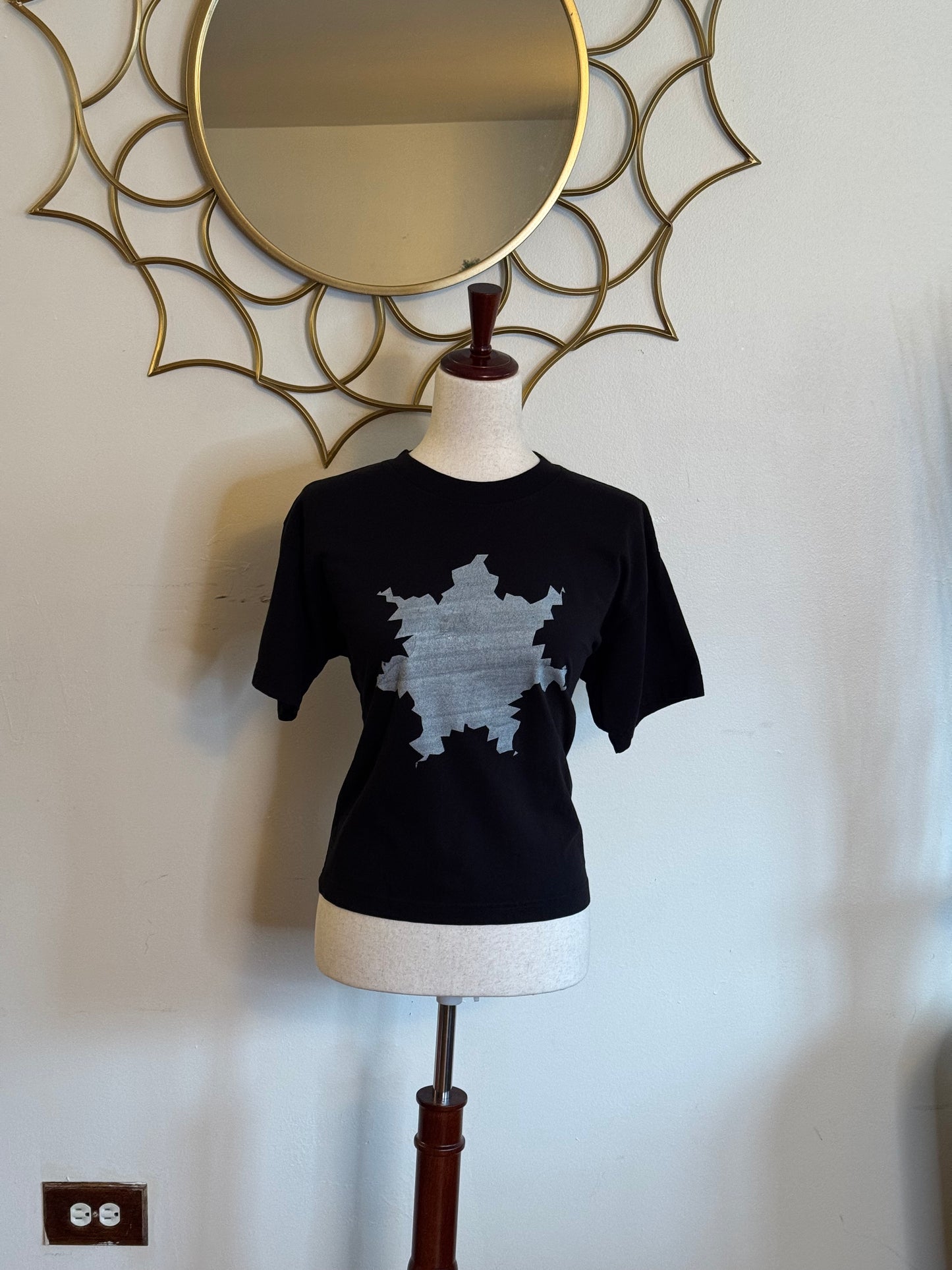 Black Frazzled Star Tee